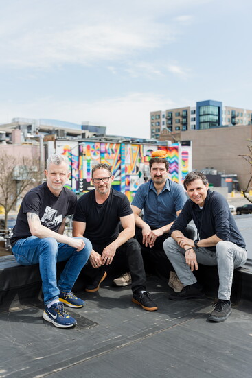 The team leading Blimpy Burger into the future: Pete Levin, Noah Kaplan, Doug Botsford, and Ethan Kaplan.