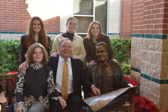 The Tough Family with the sculpture of Coulson Tough