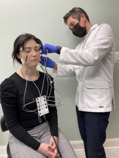 Sarah Gay and Dr. Josef Show How Electrodes Attach to Track Jaw and Associated Muscles in 3-D