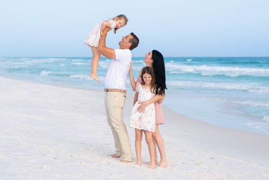 family by the beach