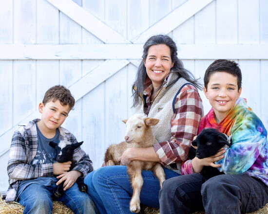 Dina with her sons 