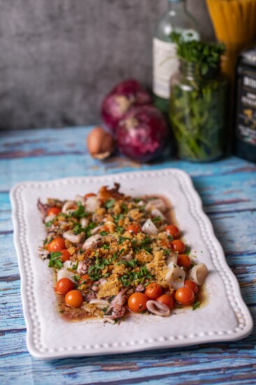 Roasted Calamari and Cherry Tomatoes