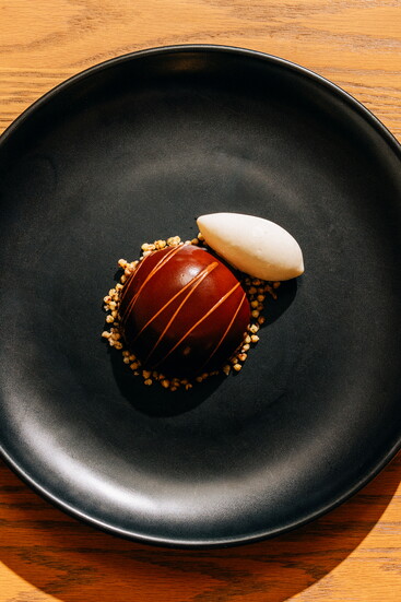 After years in ambitious kitchens, Shawn Gawle brings a thoughtful, people-first philosophy to his Houston HeightsMiso Butterscotch Bombe. Photo by Arturo Olmos