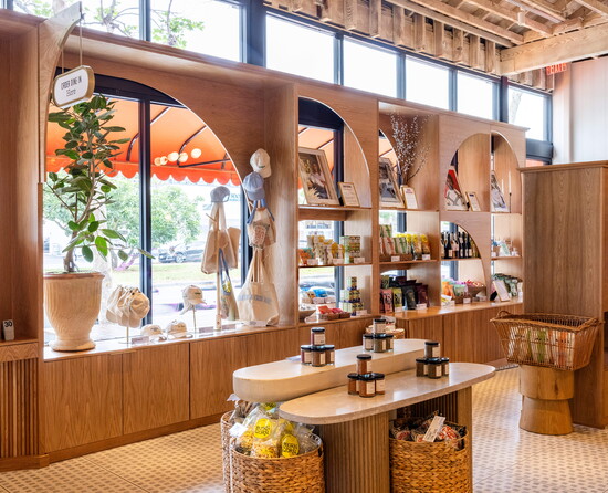 Neighborly Brentwood features a marketplace and merch on display. Photograph by Ashley Randall