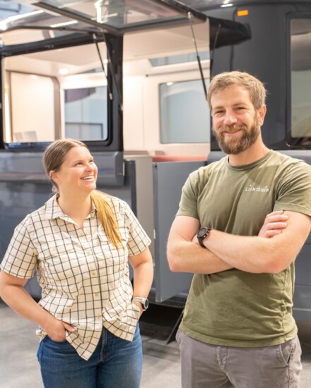 Amanda Winther(L), Head of Marketing and Toby Kraus(R), Co-Founder and President of Lightship. Photo By: Sarah Dawn Photography