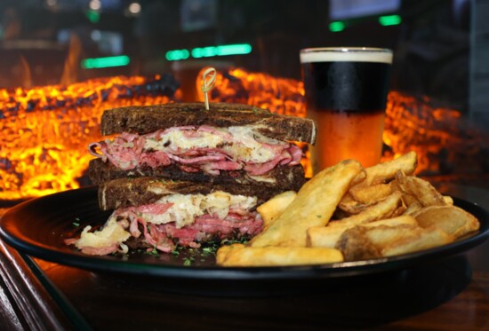 Reuben served with a Guinness Black & Orange 