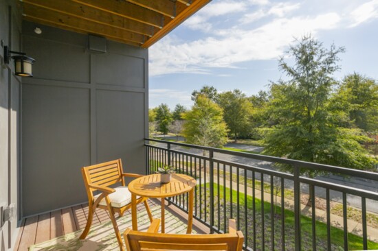 A view from the balcony of a Clifton apartment facing the Hendersonville Greenway.