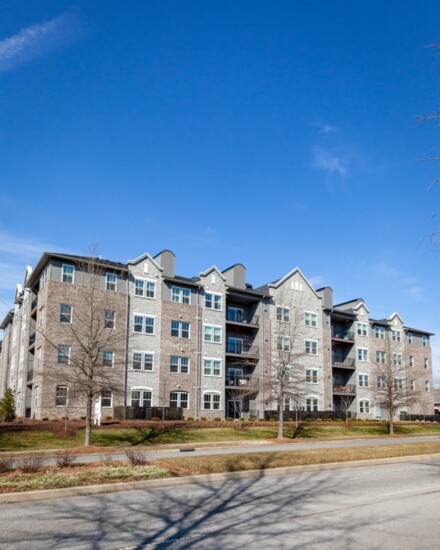 Exterior view of the Gatherings facing the Hendersonville Greenway.