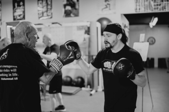 Coach Dany with a boxer 