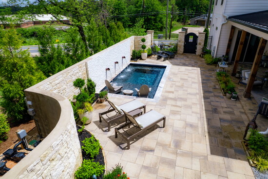 The dipping pool is for swimming, hot tubbing and sunning.