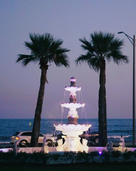 Captivating fountains that greet guests as they enter the driveways. 