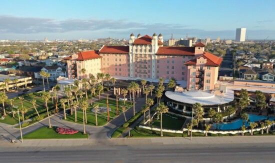 A sweeping aerial view of Galveston's historic landmark.