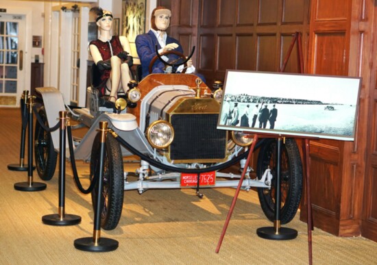 The Wyants' Model T, decked with Roaring Twenties mannequins in an original Ford T-Bird.