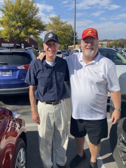 Michael Montgomery (left) and Crockett Rains today