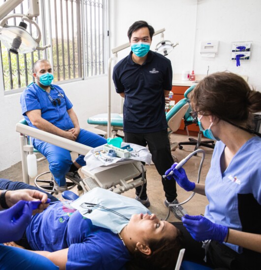 Dr. Nguyen and the team performing a procedure. 