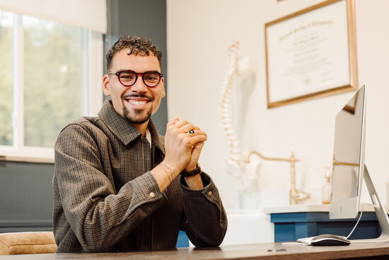 Dr. Trae Masten in his office.