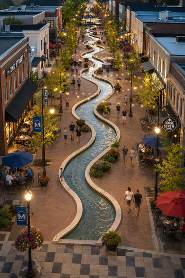 Concept visualization inspired by a pedestrian street discovered while traveling in the Netherlands