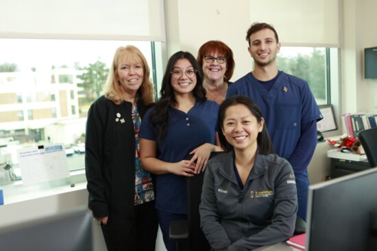 The Cardiopulmonary Rehab team: Evonne Tan Greenwood, Chris Caputo, Kathy Padula, Maureen Condur and Danielle Garces 