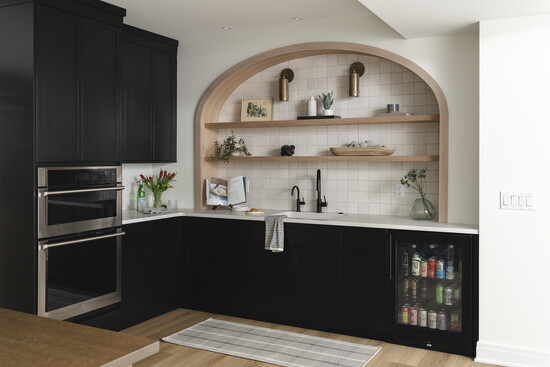 Interior design by Amber Lisowicz Design, featuring appliances from Heydlauff's