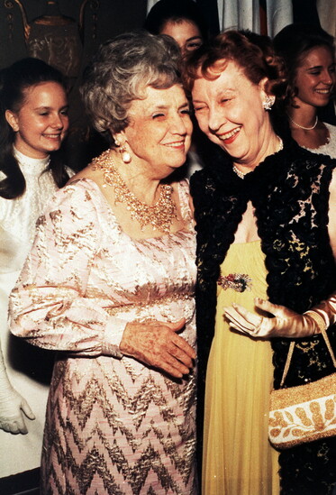 Perle and Mamie Eisenhower, December 19, 1974. (Oklahoma Historical Society)