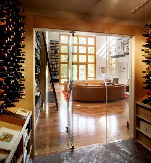 Wine cellar off of the library.