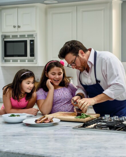 Chef Scott Conant cooks for his daughters in his Scottsdale home. 