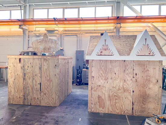 Trike Town being built at the Fabrication Workshop