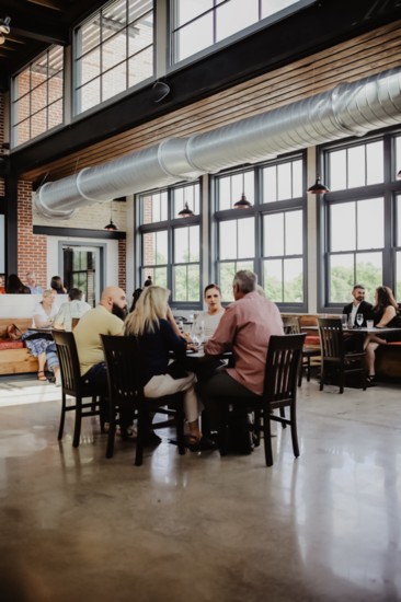 View of diners at the soft opening of Richter's Tavern