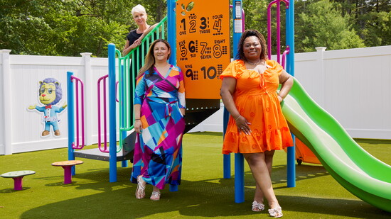 From L-R:  Shannon Doherty, TLE center director Jennifer Higgins, and Manager Kesha Davis.