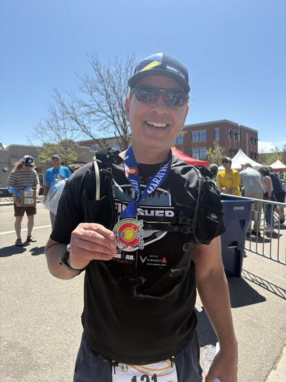 Finishing the 2025 Colorado Marathon