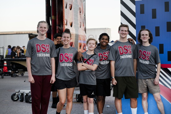 Drum Major Grace Bertram with fellow band members