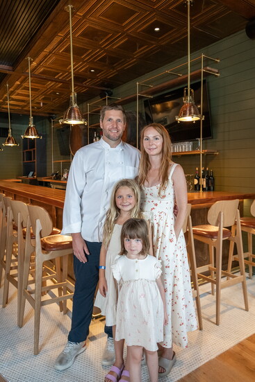 Shannon with his wife, Winter, and daughters Isla and Hayden