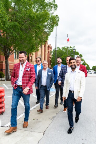 Roy with the gentlemen he styled for the June cover.