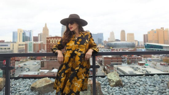 Clairvaux - dress, black wide brim hat, Georgina Herrera Jewelry, Eye Style - Balmain Sunglasses