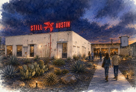 Artistic rendering of Still Austin Quarters exterior.