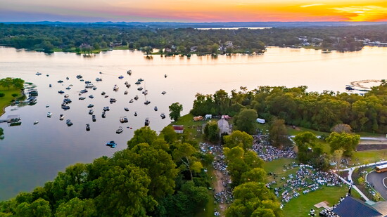 A large crowd attended the Nashville Symphony's performance at Rock Castle on ground and out on the water.