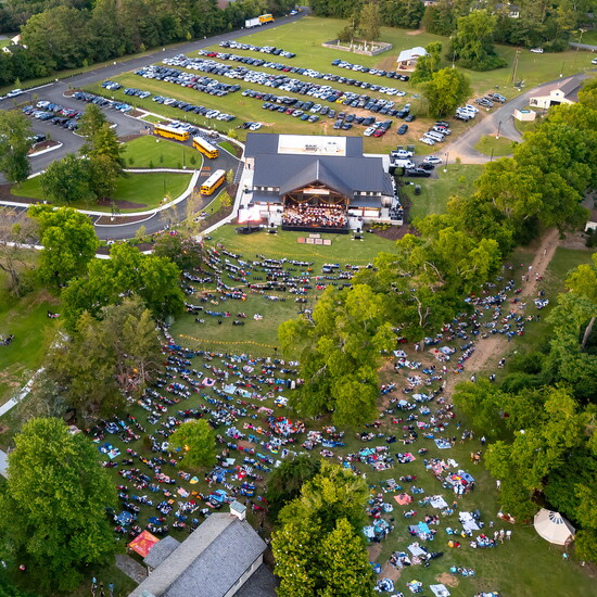 The Nashville Symphony Orchestra performs from the new event center at Rock Castle.