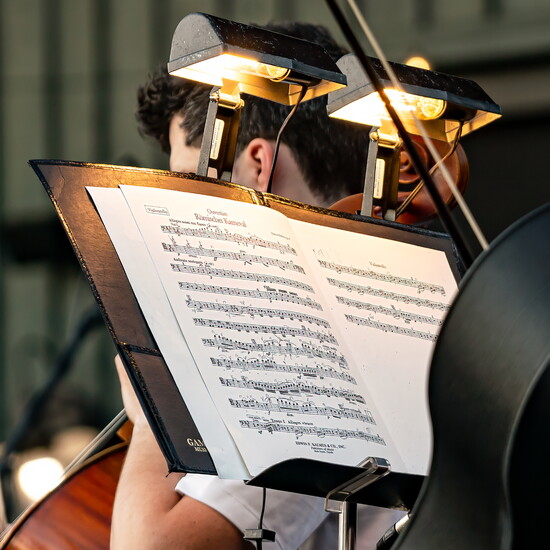 The air was filled with the sounds of classical instruments being performed by talented musicians.
