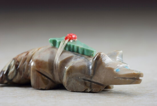 A badger fetish create by a Zuni artisan