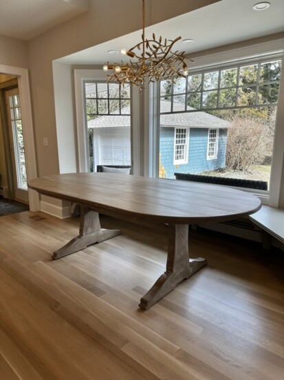 A custom dining table