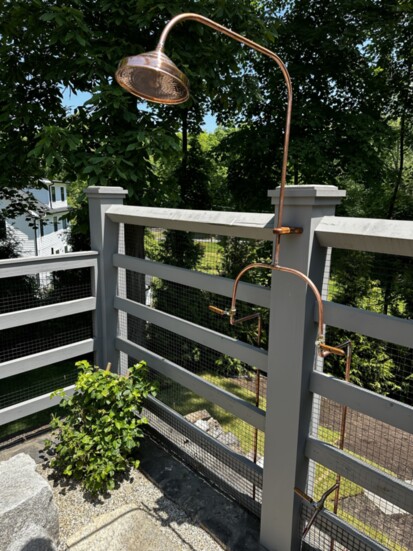 An outdoor shower designed by Bier