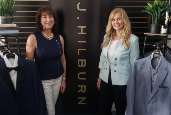 Joyce Wells and Margot Sayre, personal stylists of J. Hilburn, input your measurements in their system and create a virtual closet for re-ordering with ease.