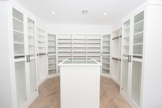 Classy Closets works with various wood tones, paint options, and door treatments.