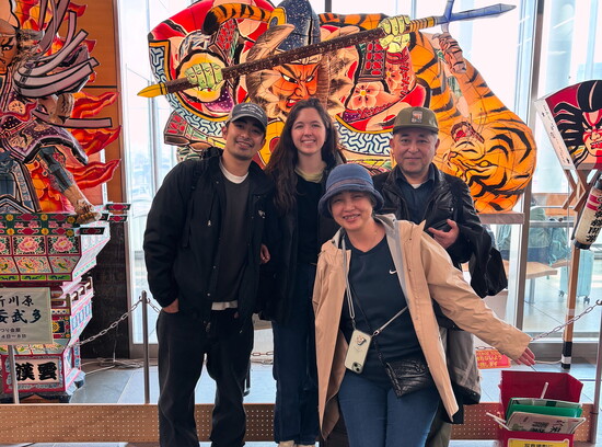 Miyake family photo in Aomori, Japan: Masa, Chieko, Helen, and Reo.