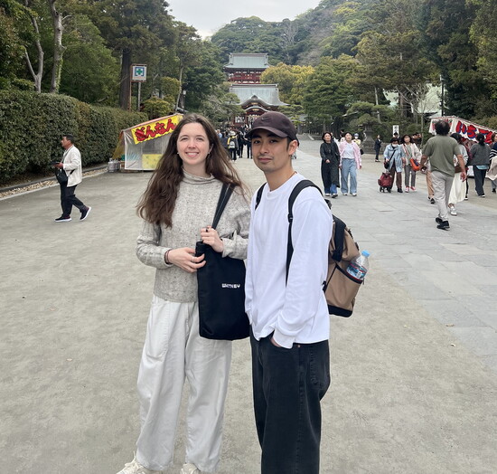Helen and Reo traveling in Kamakura, Japan.