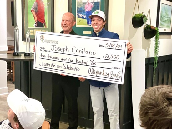 Larry Nelson and 2024 Scholarship Recipient Tripp Beatty.