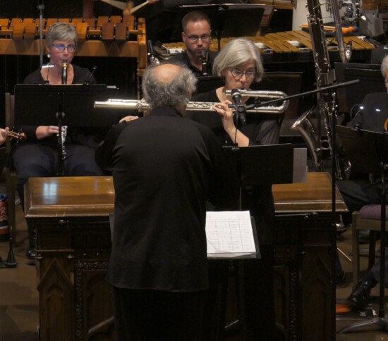 Close-up of Valerie Watts during a performance of Iholba' (The Vision), the first classical composition sung in the Chickasaw language