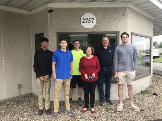 Ron Powell with some of the volunteers.