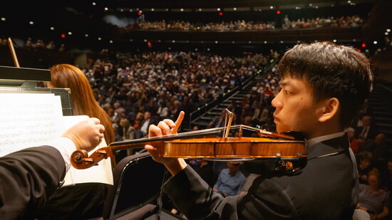 Violinist Edwin Cheng at the OKCPHIL's sold-out performance of From The Highlands last November
