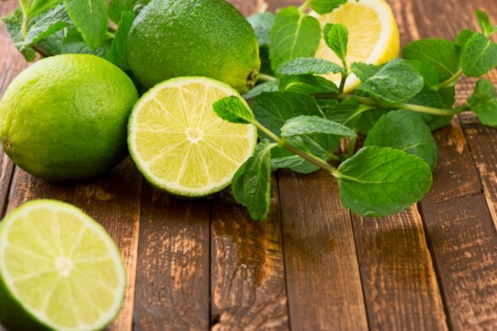 Lemons and limes are squeezed fresh.
